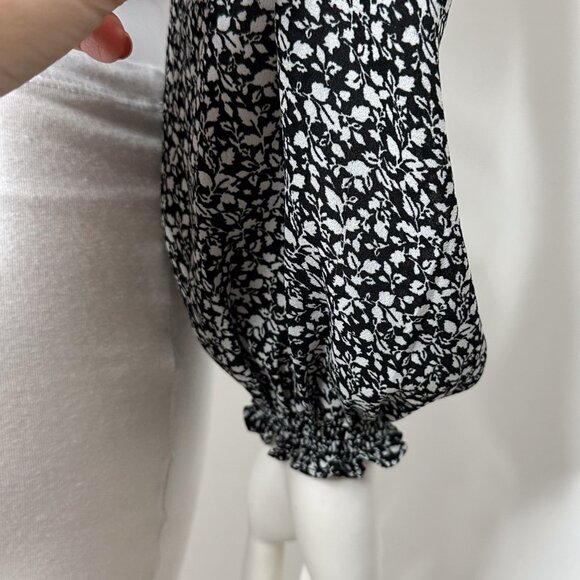 Abercrombie & Fitch Square Neck Balloon Puff Long Sleeve Top Ditsy Floral Print - Picture 16 of 16